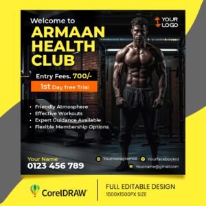 Gym Post Coreldraw Design