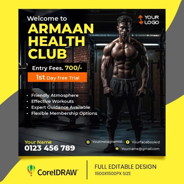 Gym Post Coreldraw Design