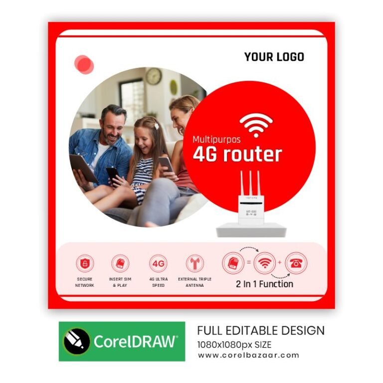 Wifi Router Post CorelDraw Design