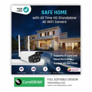 CCTV Camera 4g Post CorelDraw Design