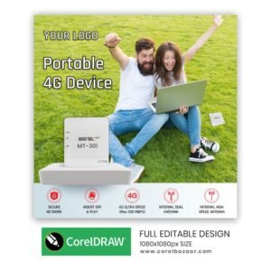 Portable Wifi Post CorelDraw Design
