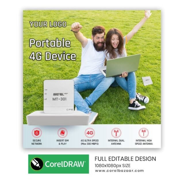 Portable Wifi Post CorelDraw Design