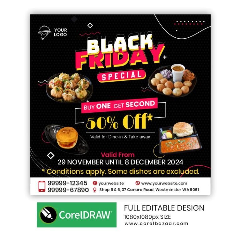 Black Friday Food Post CorelDraw Design