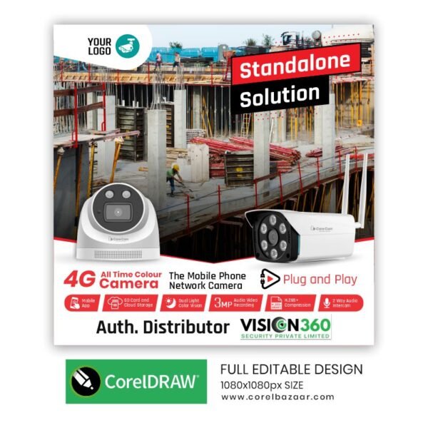 CCTV Camera Post CDR design template