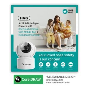 AI Camera Social Media Post CDR Design