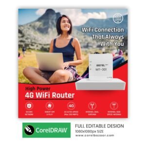 Portable Wifi Device Post CorelDraw Design