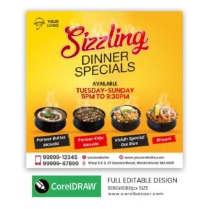 Restaurant Dinner Post CorelDraw Design Template