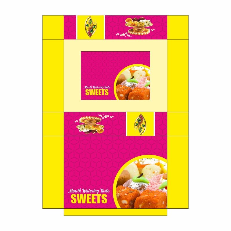 Editable Sweets Box CDR Design Template