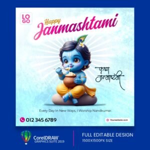 Janmashtami Post Coreldraw Design