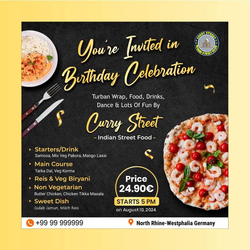 Restaurant Invitation post coreldraw design Template 15v