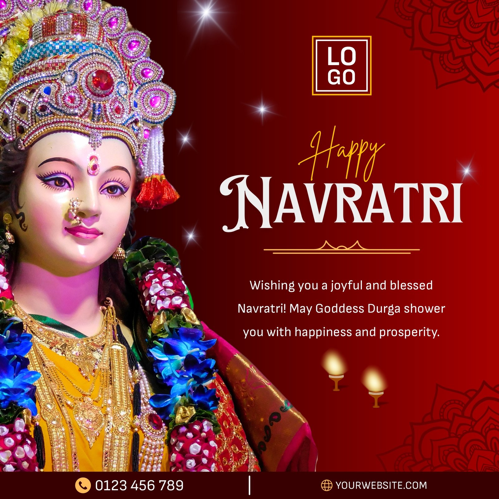 Happy Navratri Post CDR Design Template